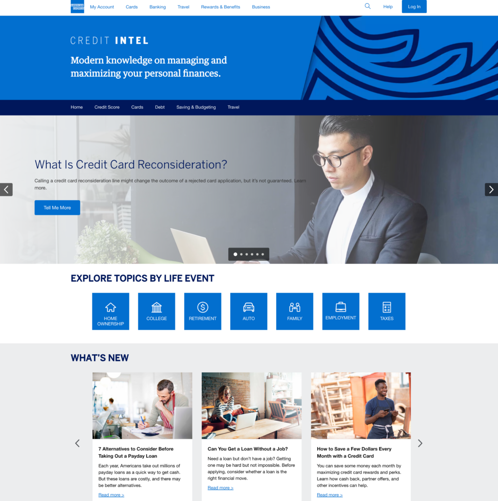 Credit Intel Homepage